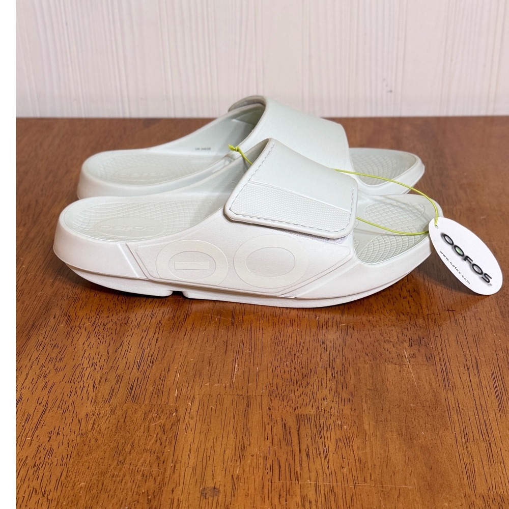 OOFOS OOahh Sport Flex Slide Sandal Cosmic Gray Slip-On W 11, M 9